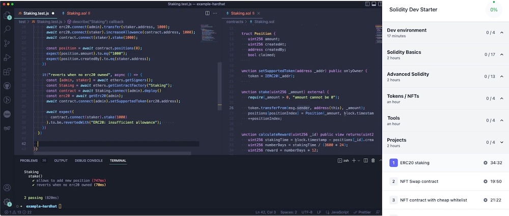 Screenshot from platform